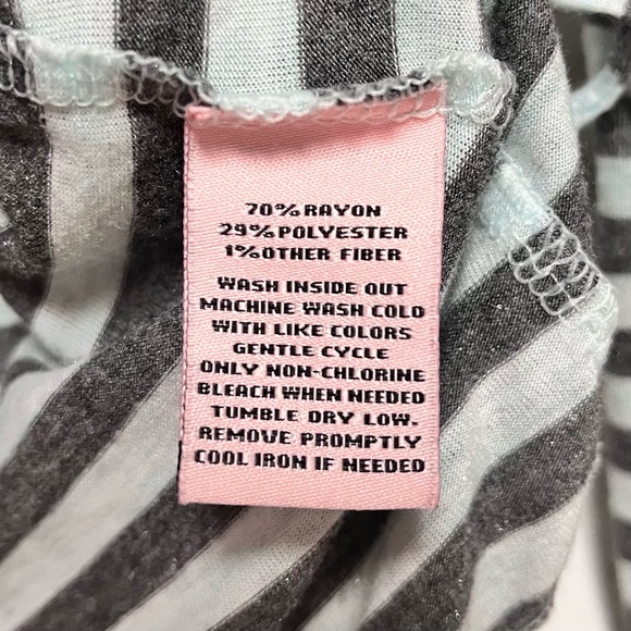 Juicy Couture Y2K Sparkly Striped Long Sleeve Tee Size XS Drawstring Aqua Gray - Picture 8 of 10